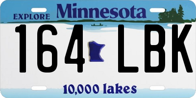 MN license plate 164LBK