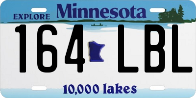 MN license plate 164LBL