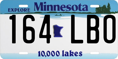 MN license plate 164LBO