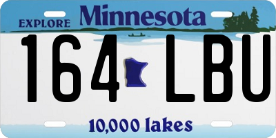 MN license plate 164LBU