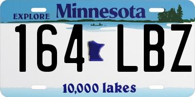 MN license plate 164LBZ