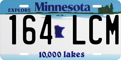 MN license plate 164LCM
