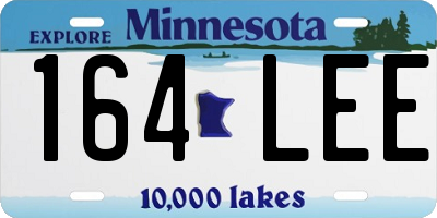 MN license plate 164LEE