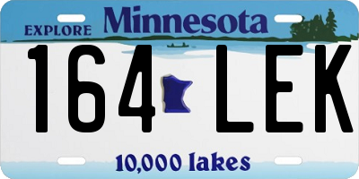 MN license plate 164LEK
