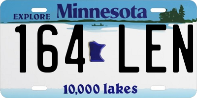MN license plate 164LEN