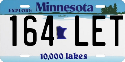 MN license plate 164LET