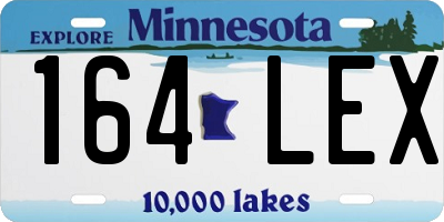 MN license plate 164LEX