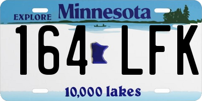 MN license plate 164LFK