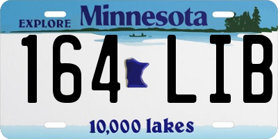 MN license plate 164LIB