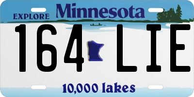 MN license plate 164LIE