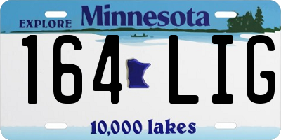 MN license plate 164LIG