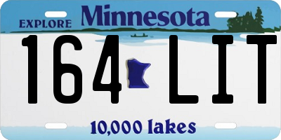 MN license plate 164LIT