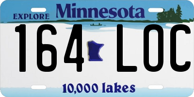 MN license plate 164LOC