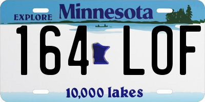 MN license plate 164LOF