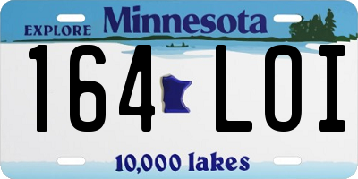 MN license plate 164LOI
