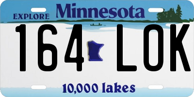 MN license plate 164LOK