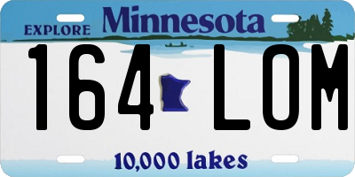 MN license plate 164LOM