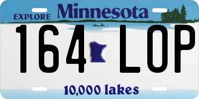 MN license plate 164LOP