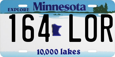 MN license plate 164LOR