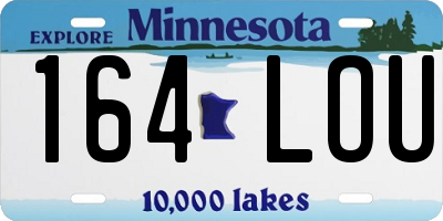 MN license plate 164LOU