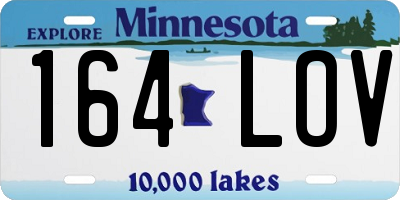 MN license plate 164LOV