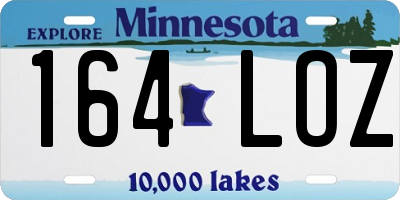 MN license plate 164LOZ