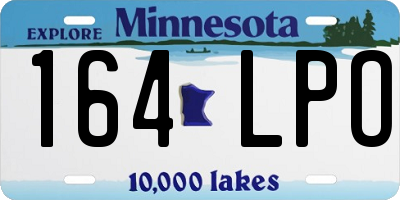 MN license plate 164LPO