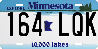MN license plate 164LQK