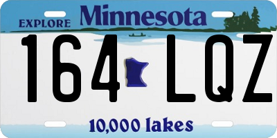 MN license plate 164LQZ
