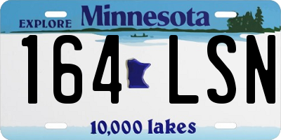MN license plate 164LSN
