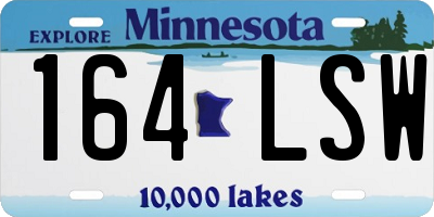 MN license plate 164LSW