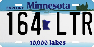 MN license plate 164LTR