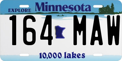 MN license plate 164MAW
