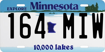 MN license plate 164MIW