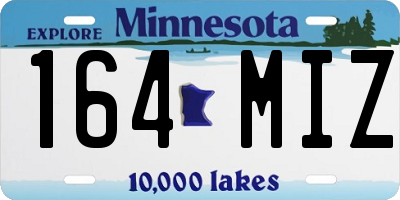 MN license plate 164MIZ