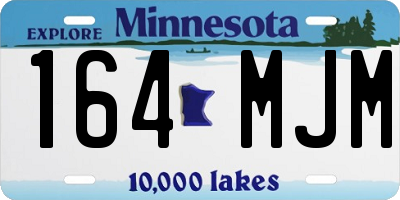 MN license plate 164MJM
