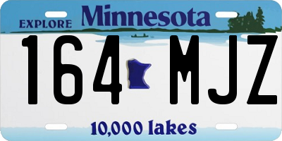 MN license plate 164MJZ