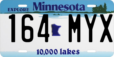 MN license plate 164MYX