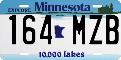 MN license plate 164MZB