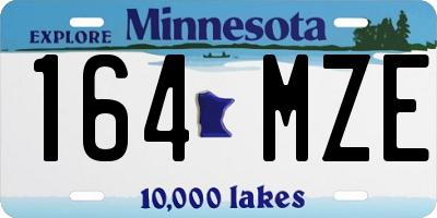 MN license plate 164MZE