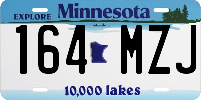 MN license plate 164MZJ