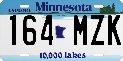 MN license plate 164MZK
