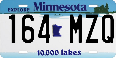 MN license plate 164MZQ