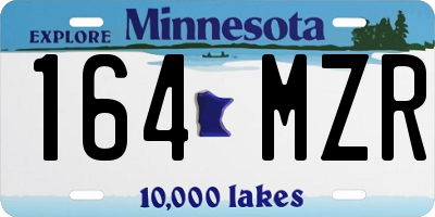 MN license plate 164MZR