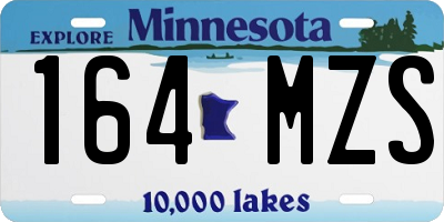 MN license plate 164MZS