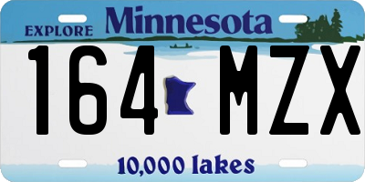 MN license plate 164MZX