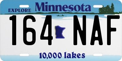 MN license plate 164NAF