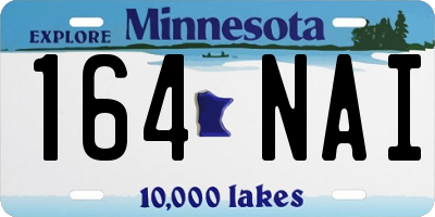 MN license plate 164NAI
