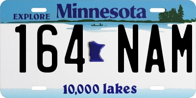 MN license plate 164NAM