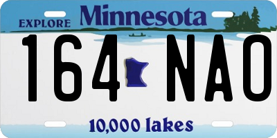 MN license plate 164NAO
